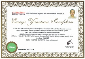 murat Enerji Yöneticiliği sertifikası